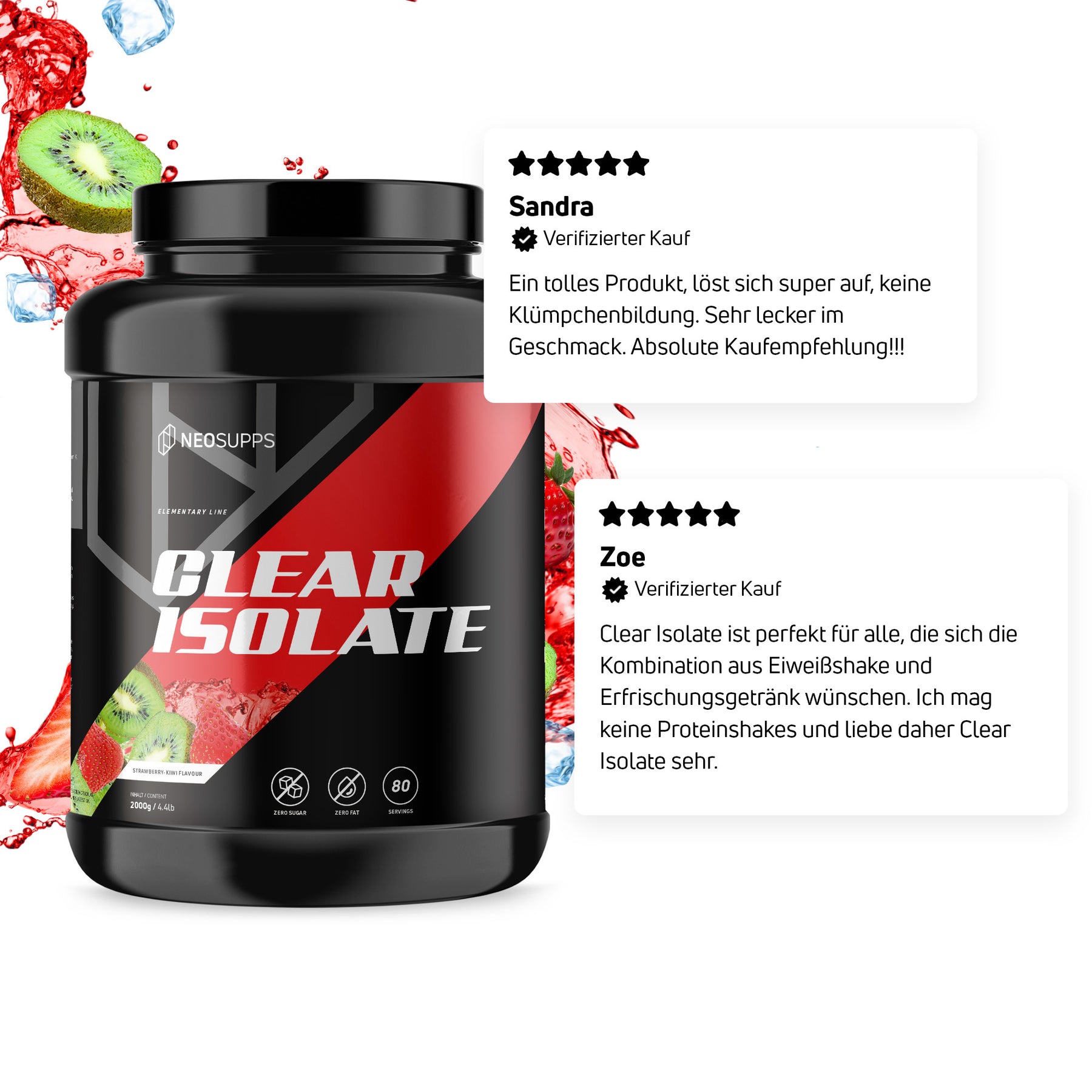 Clear Isolate - Strawberry-Kiwi 2000g