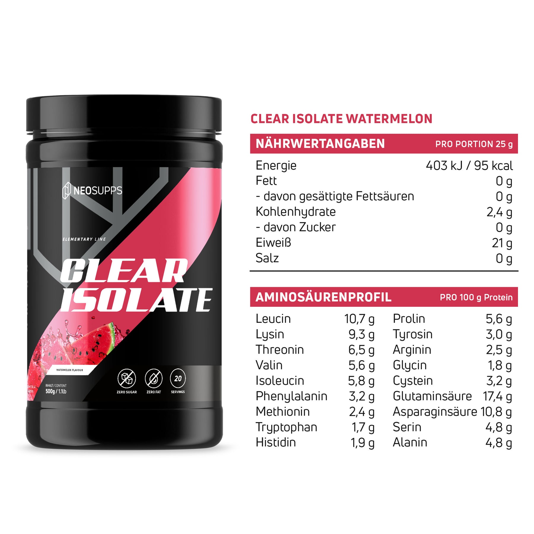Clear Isolate - Watermelon 500g