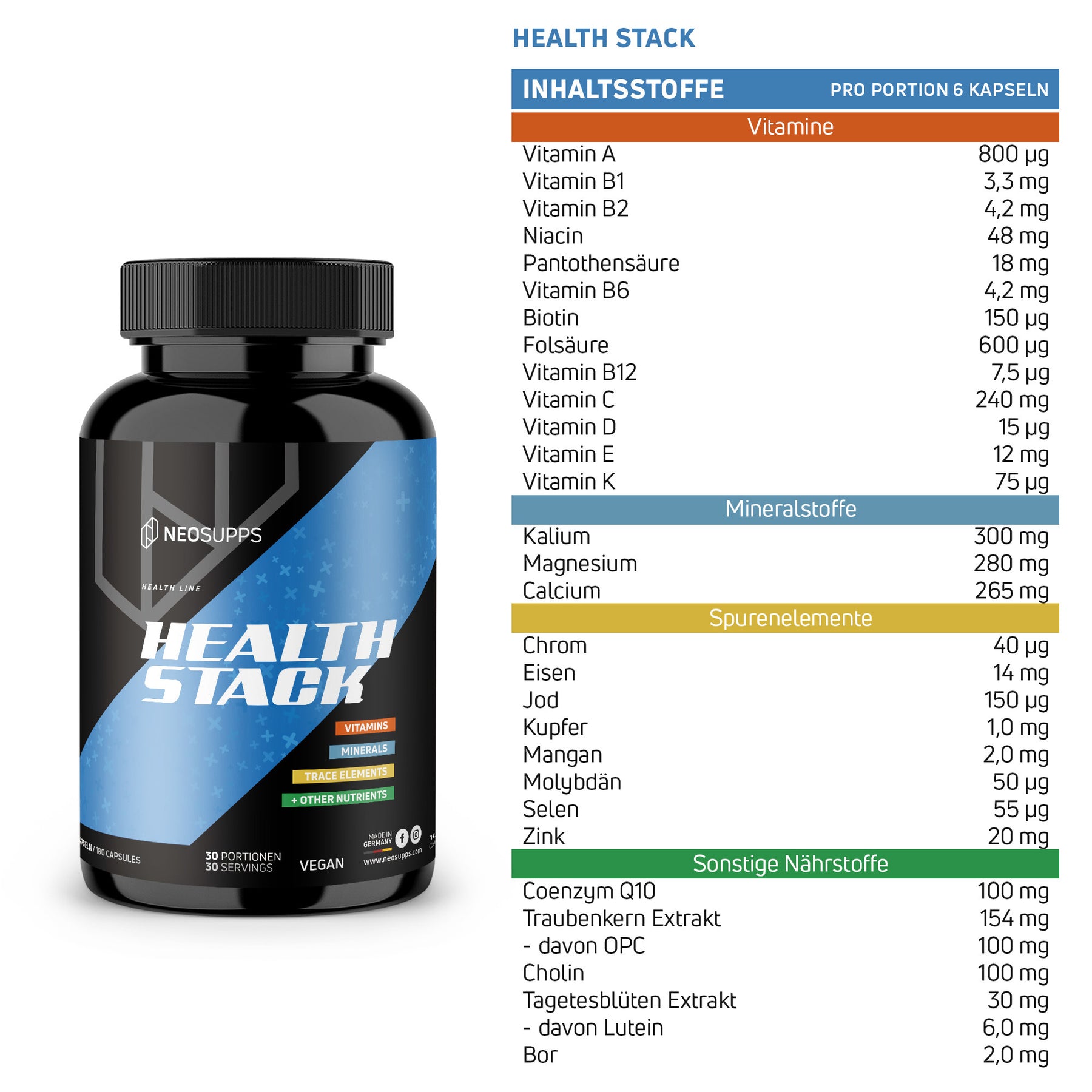 Health Stack - 180 Kapseln