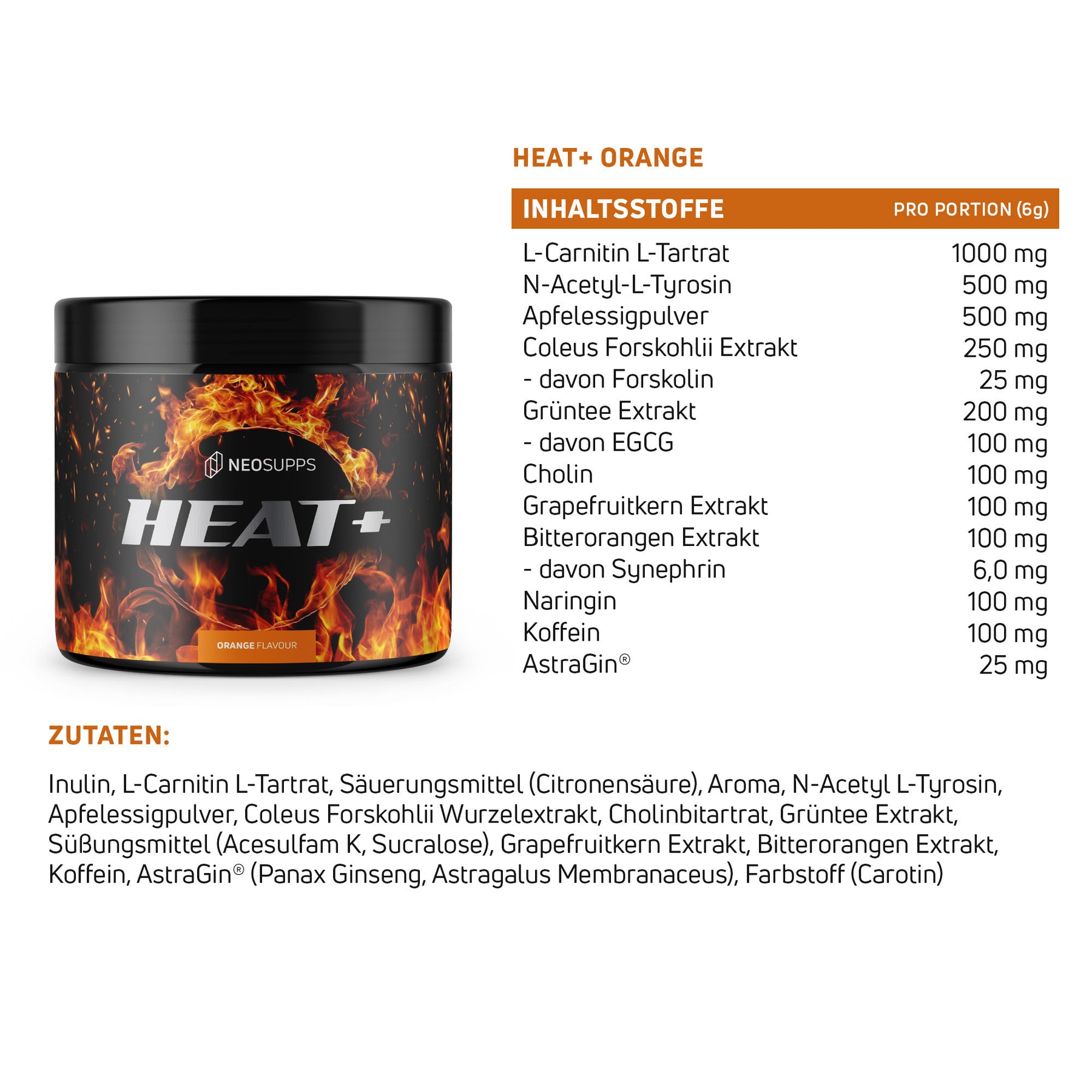 Heat+ - Orange, 240g