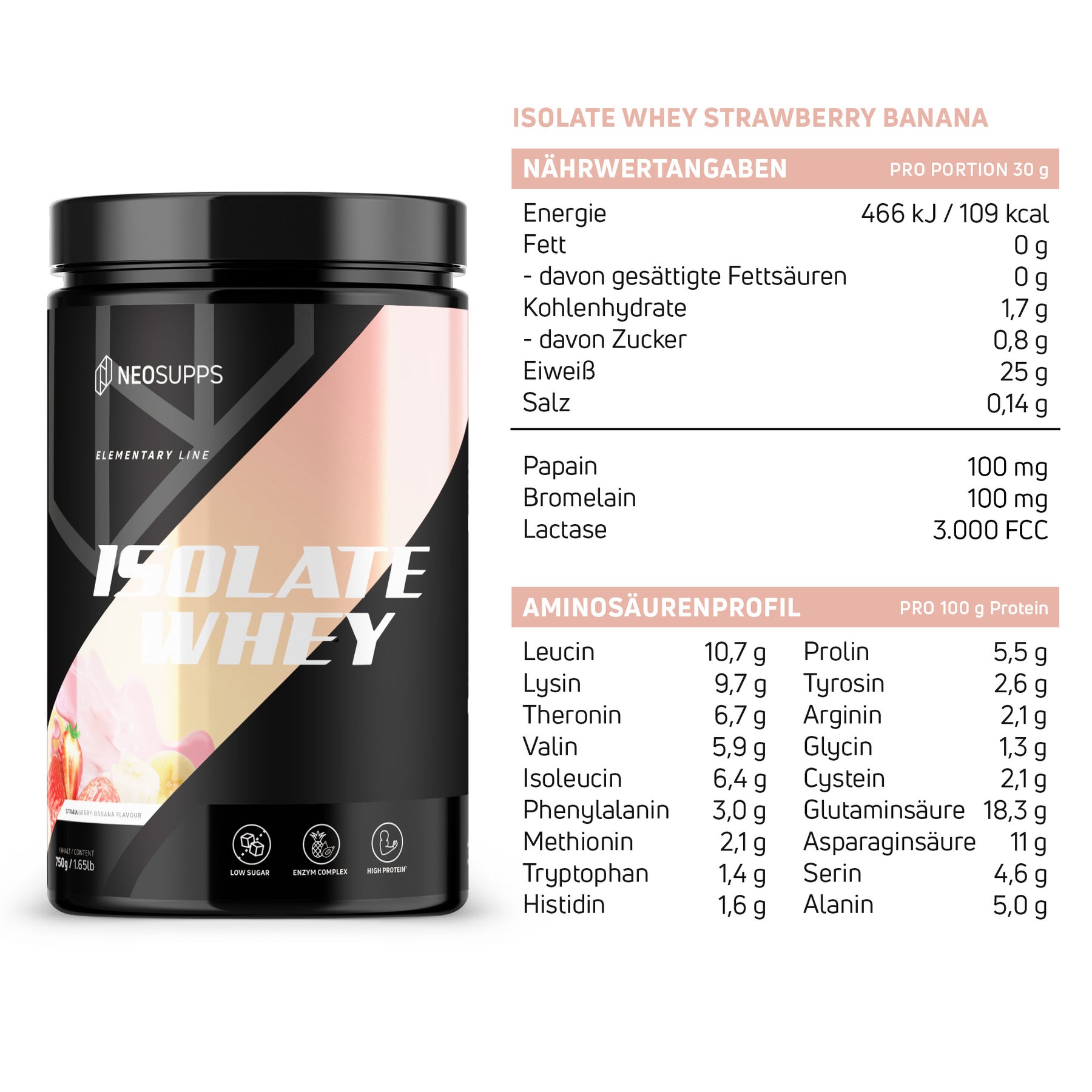 Isolate Whey - Strawberry-Banana 750g