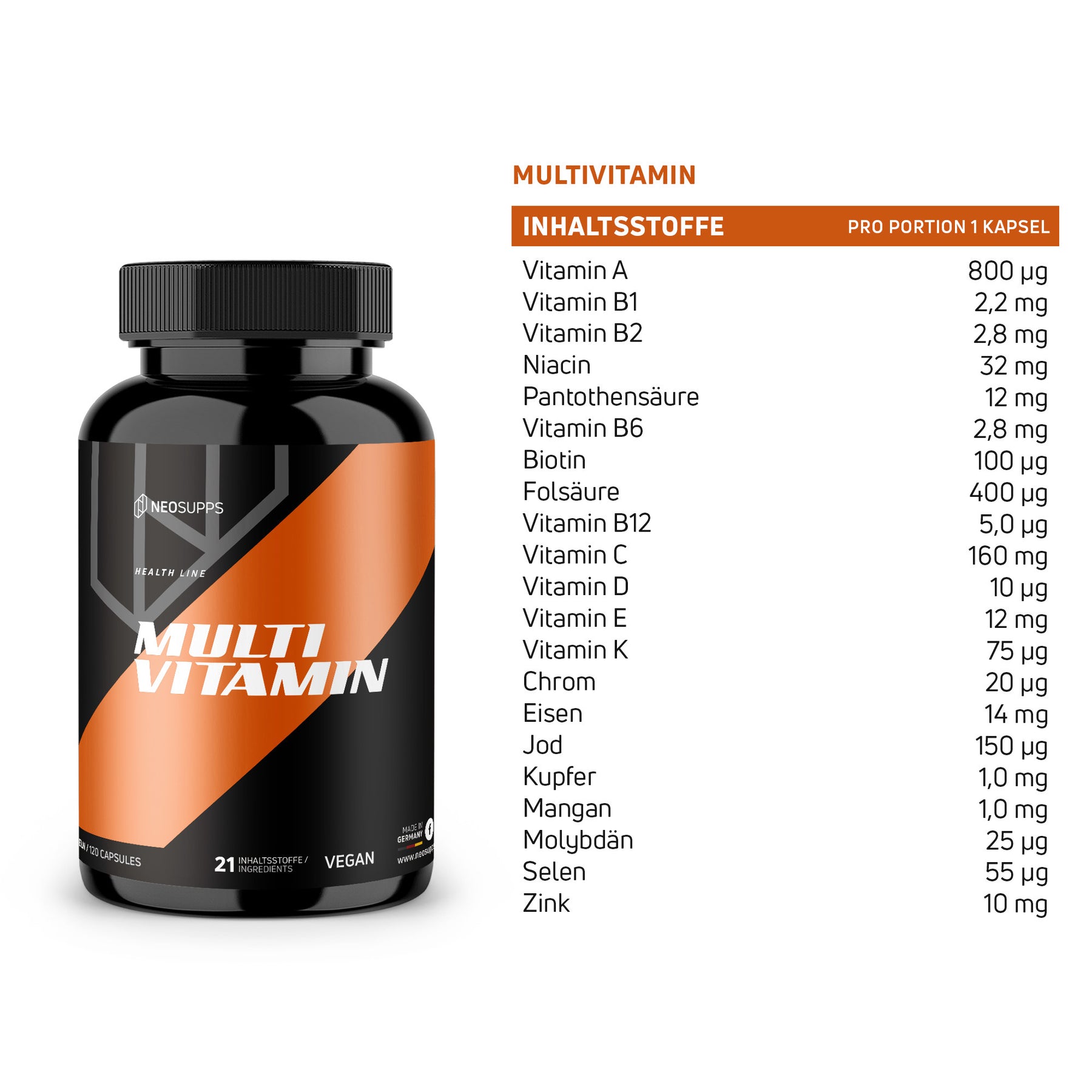 Multivitamin - 120 Kapseln