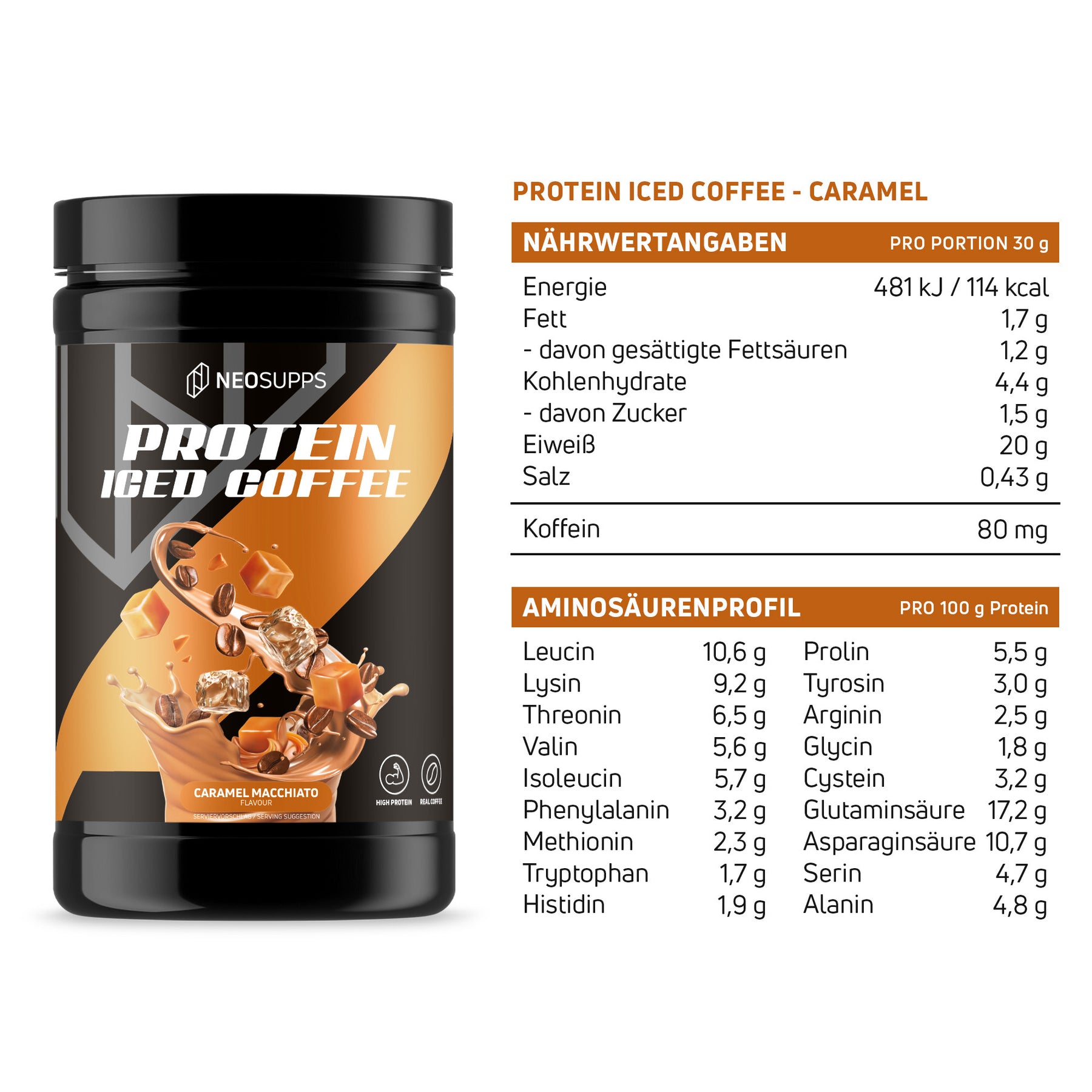 Protein Iced Coffee - Caramel Macchiato, 500g