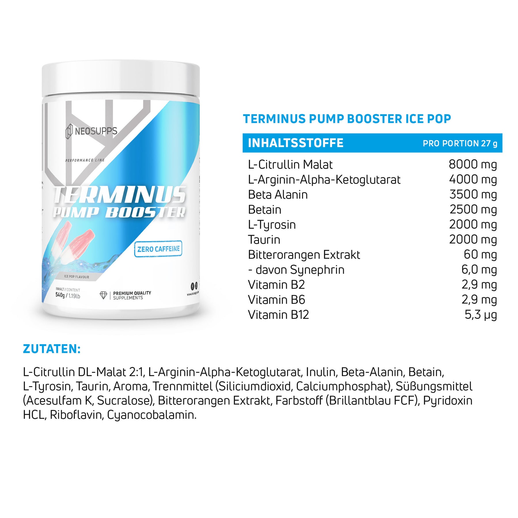 Terminus PUMP - Ice Pop, 540g