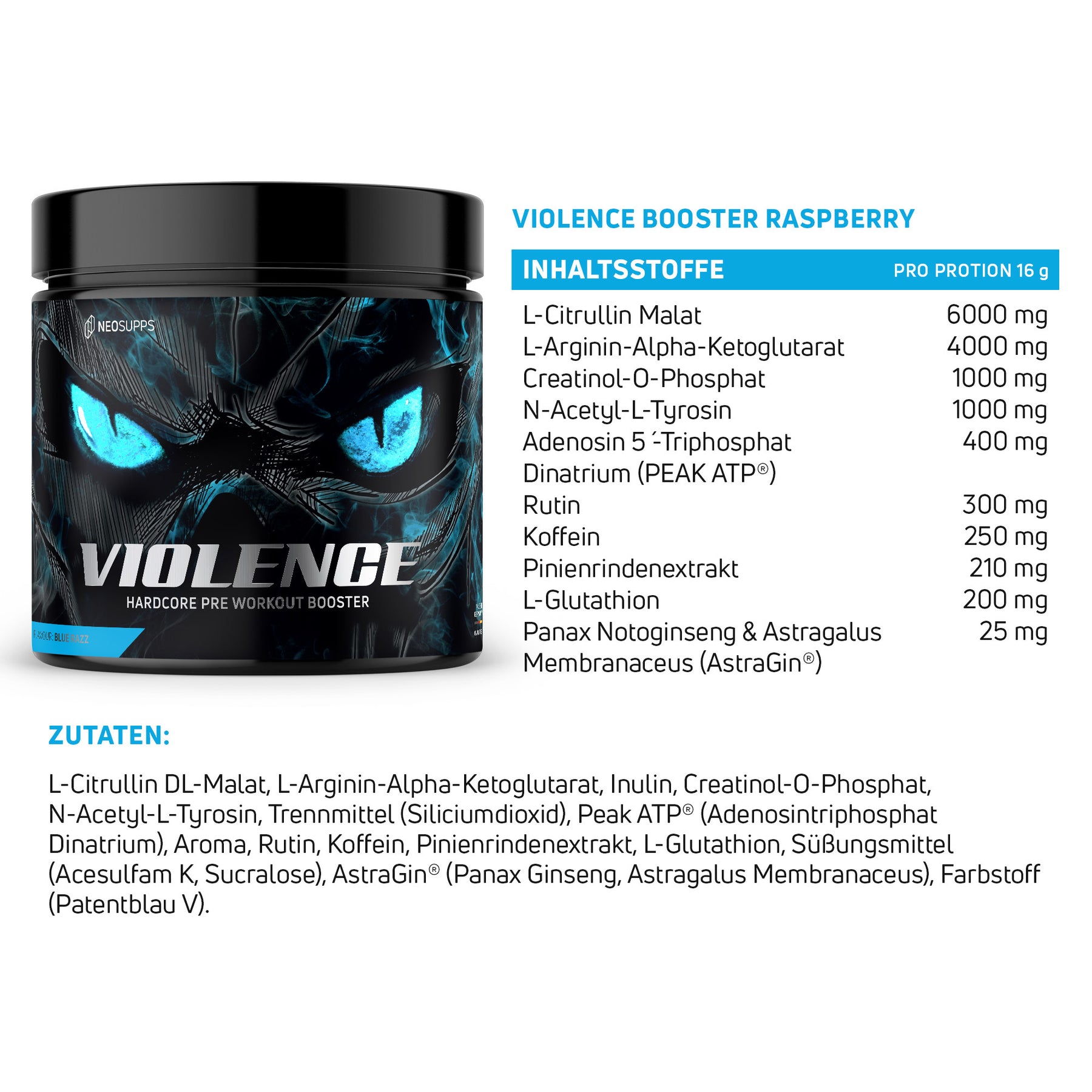 Violence Booster - Blue Razz, 320g