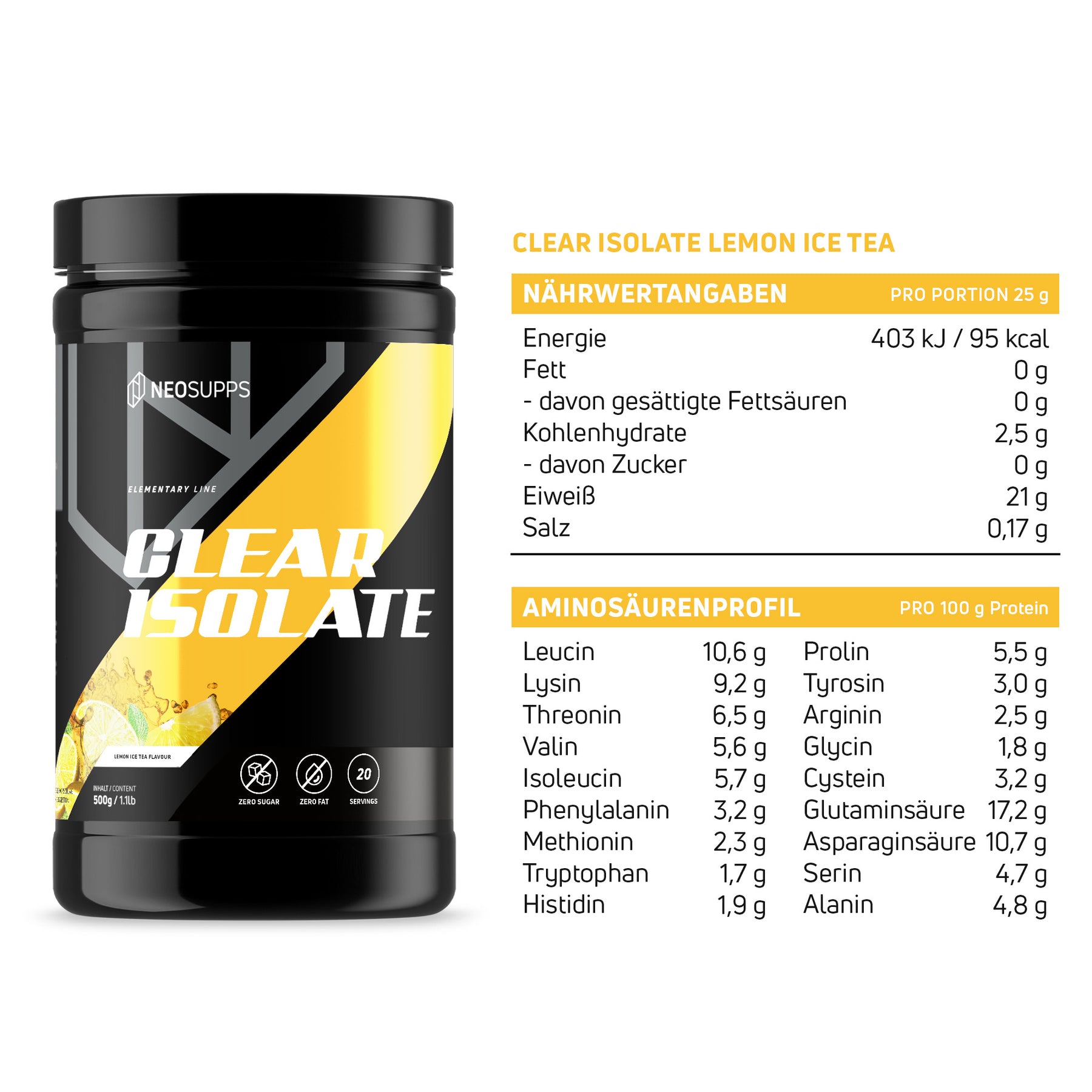 Clear Isolate - Lemon Ice Tea 500g