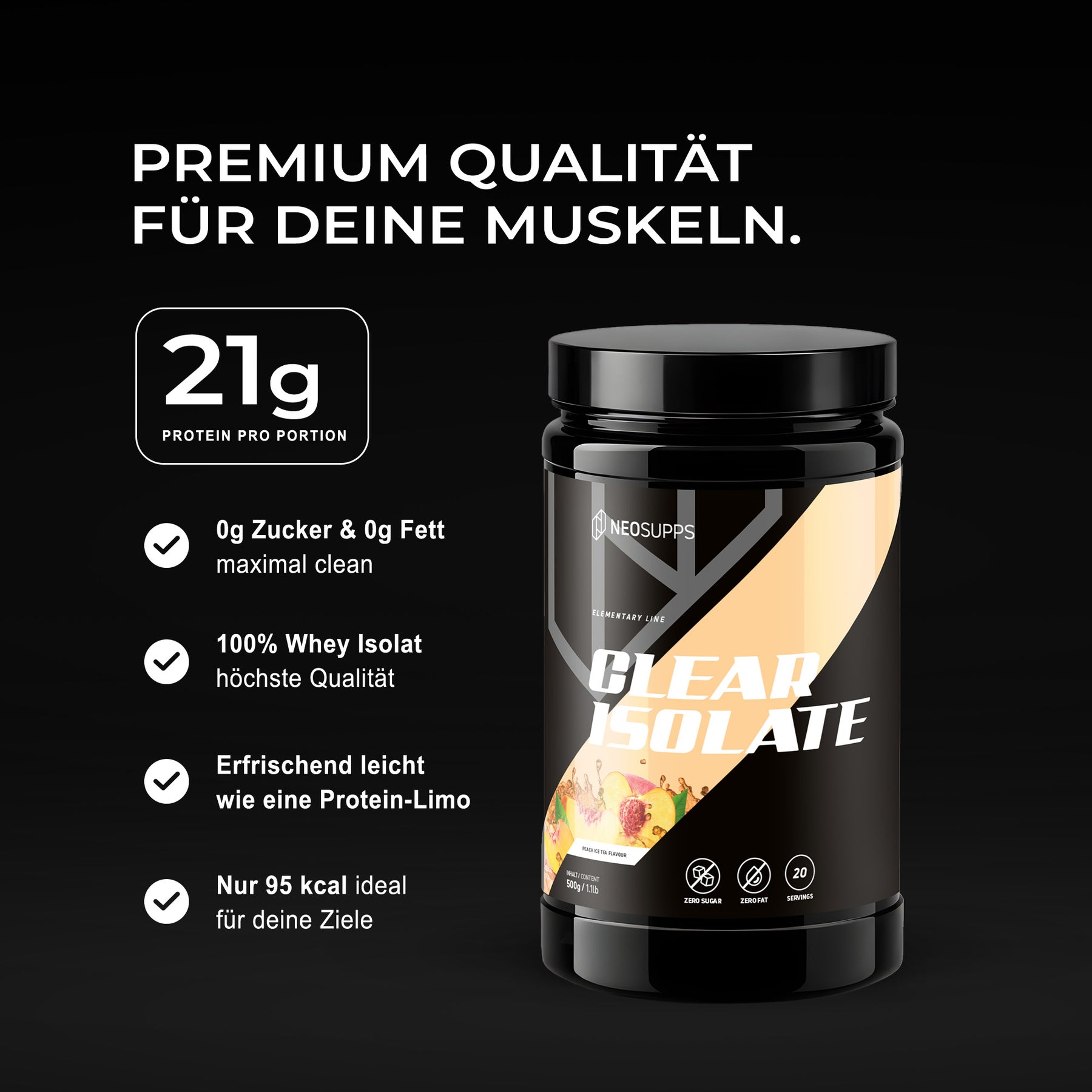 Clear Isolate - Peach Ice Tea 500g