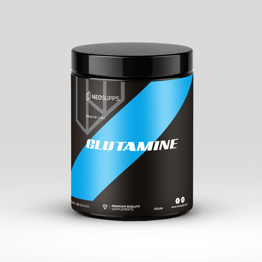 Neosupps L-Glutamin Pulver, Geschmacksneutral, Post Workout, Vegan & 100% Rein Pulver, Pures L-Glutamine Hochdosiert & ohne Zusatzstoffe, Made in Germany