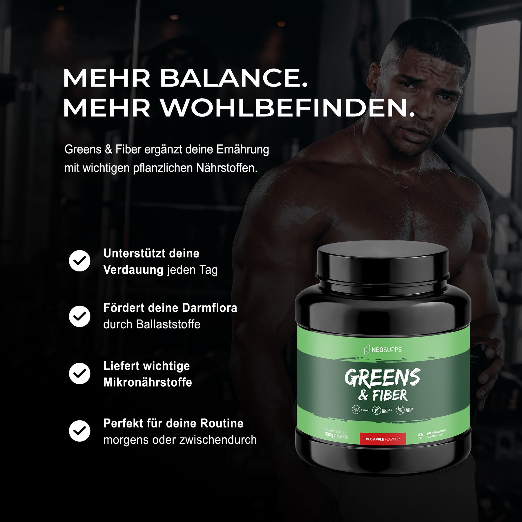 Greens & Fiber - Red Apple, 390g