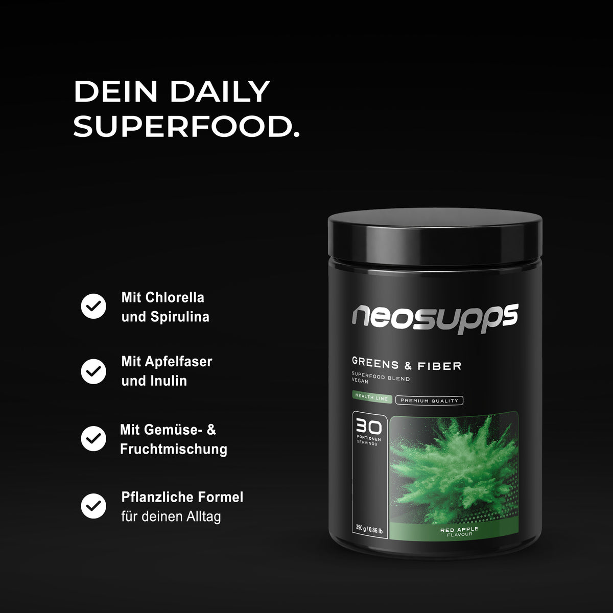 Greens & Fiber - Red Apple, 390g