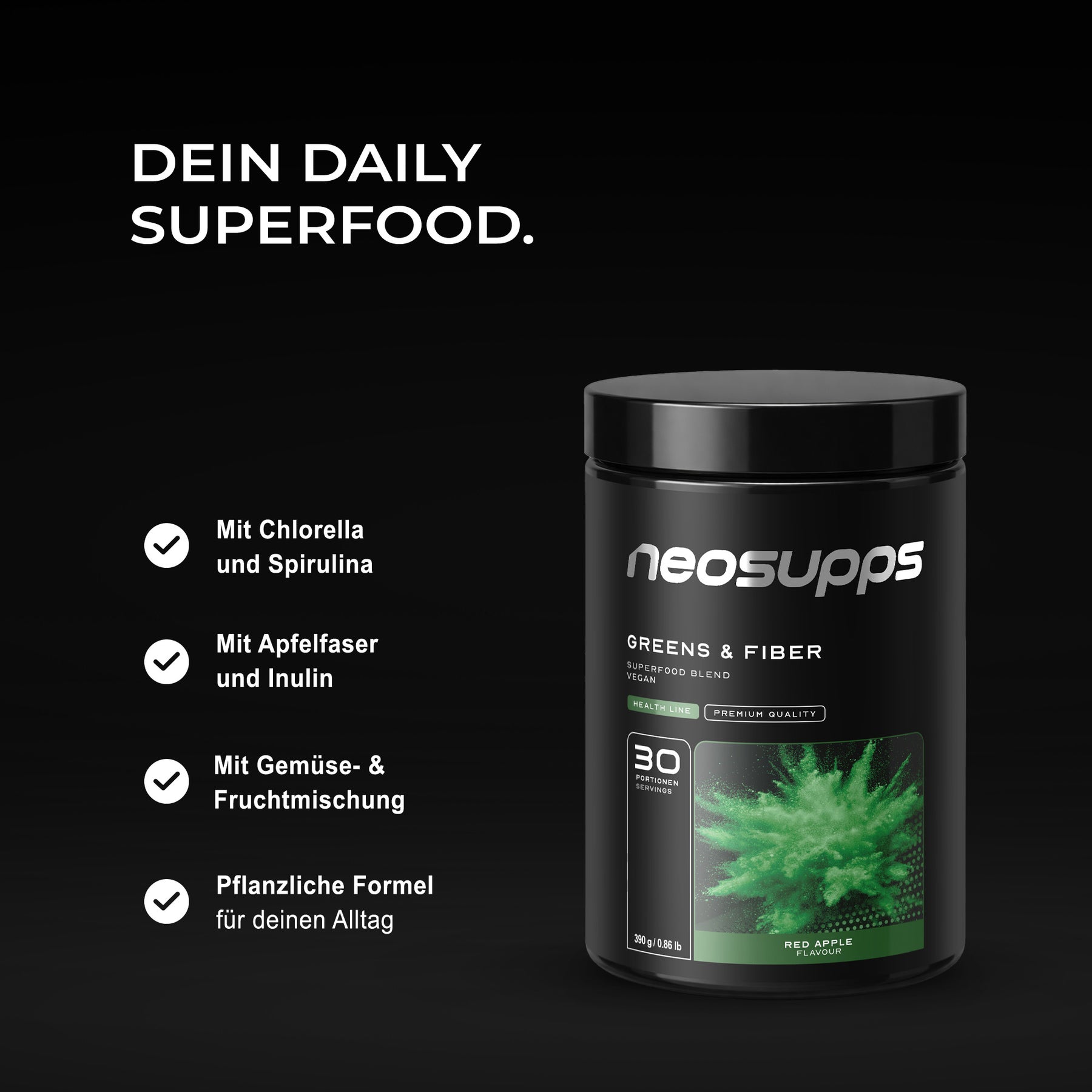 Greens & Fiber - Red Apple, 390g