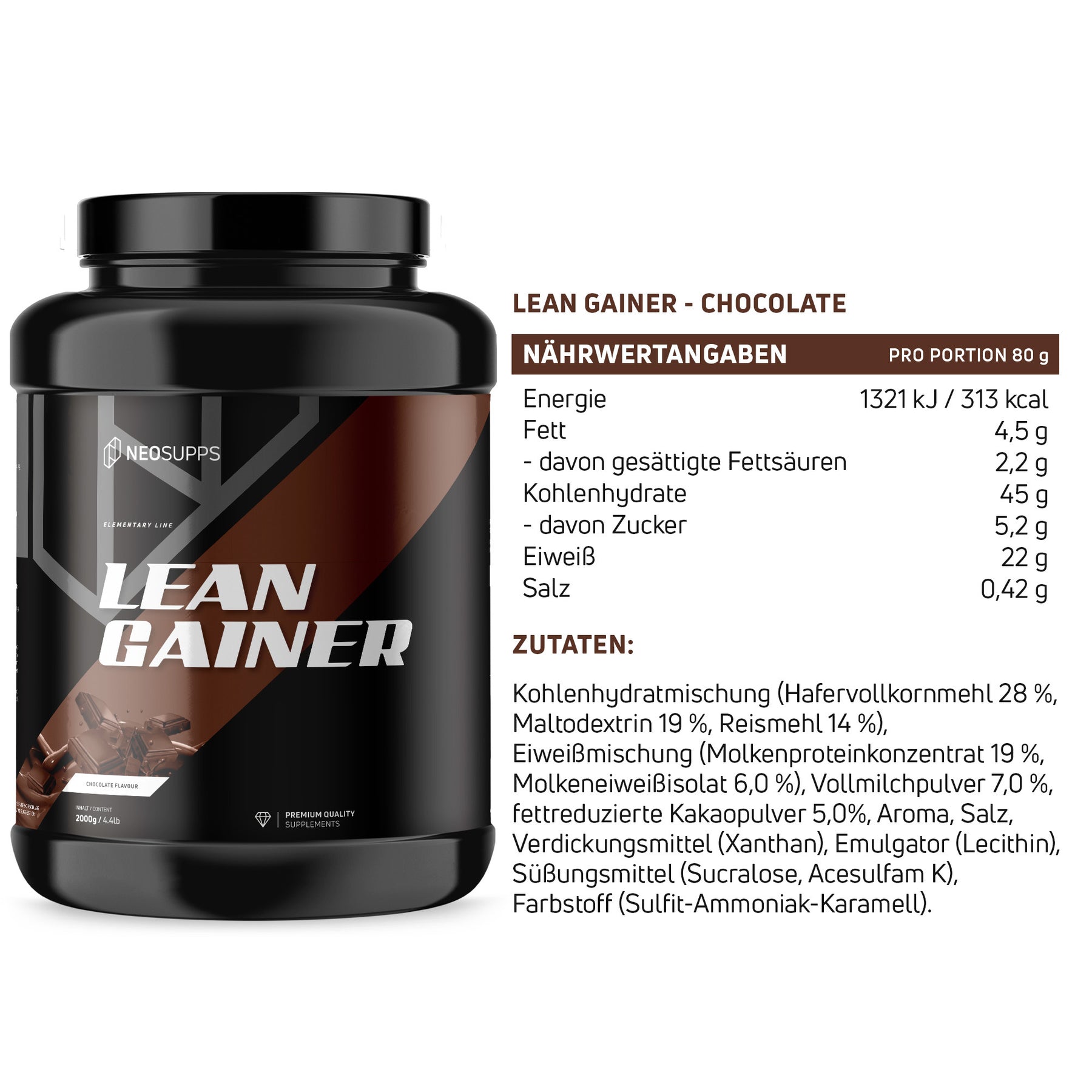 Lean Gainer - Chocolate, 2000g
