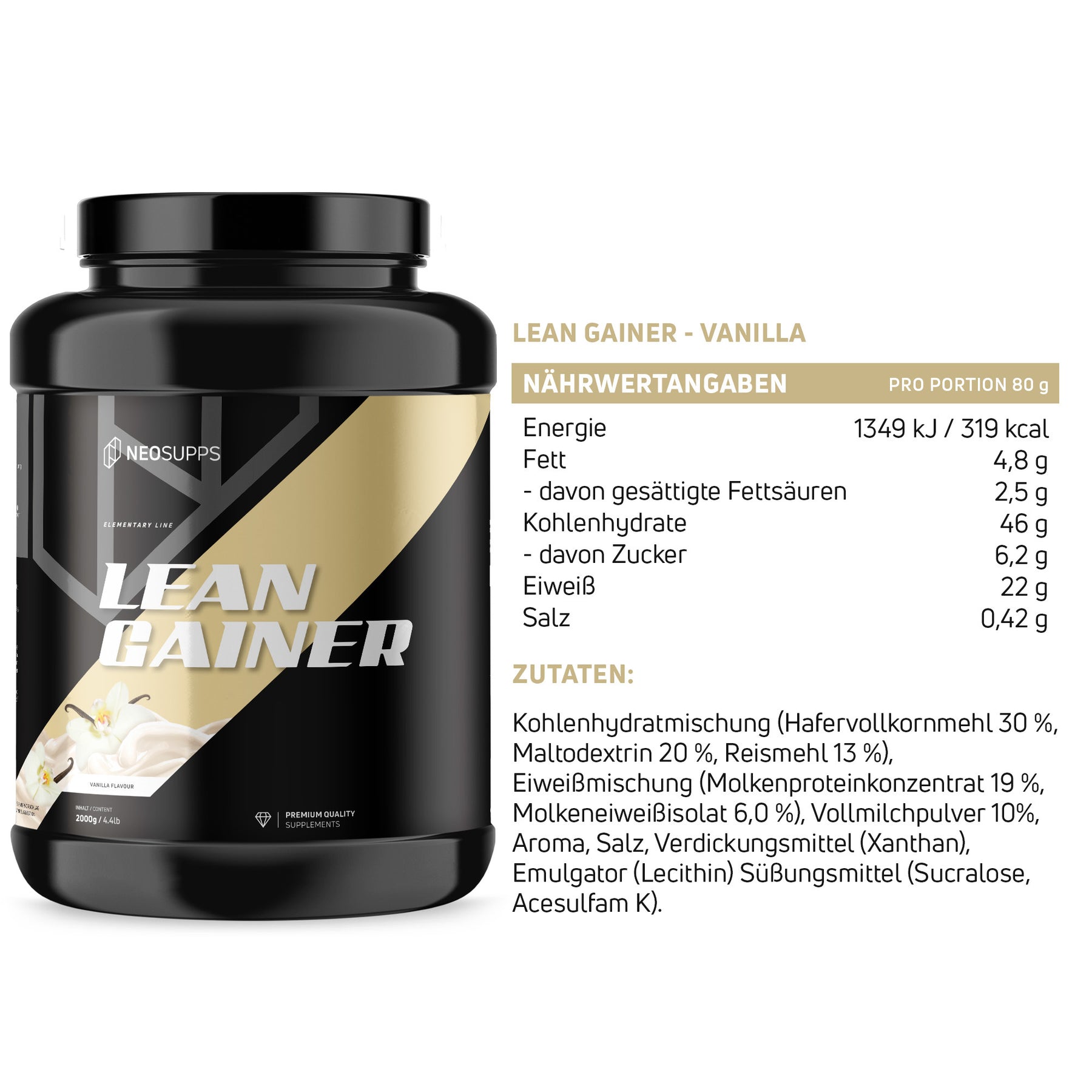 Lean Gainer - Vanilla, 2000g