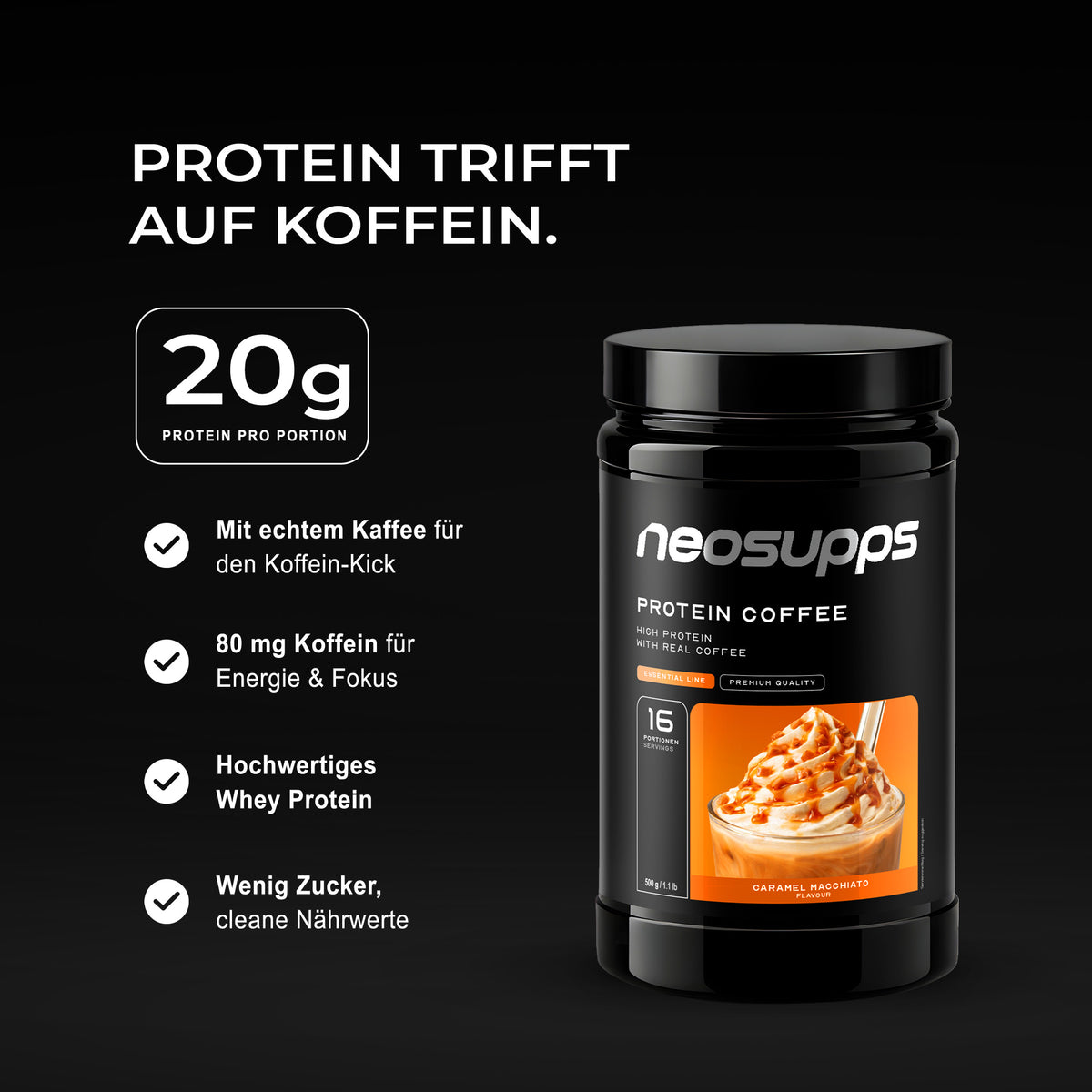 Protein Coffee - Caramel Macchiato, 500g