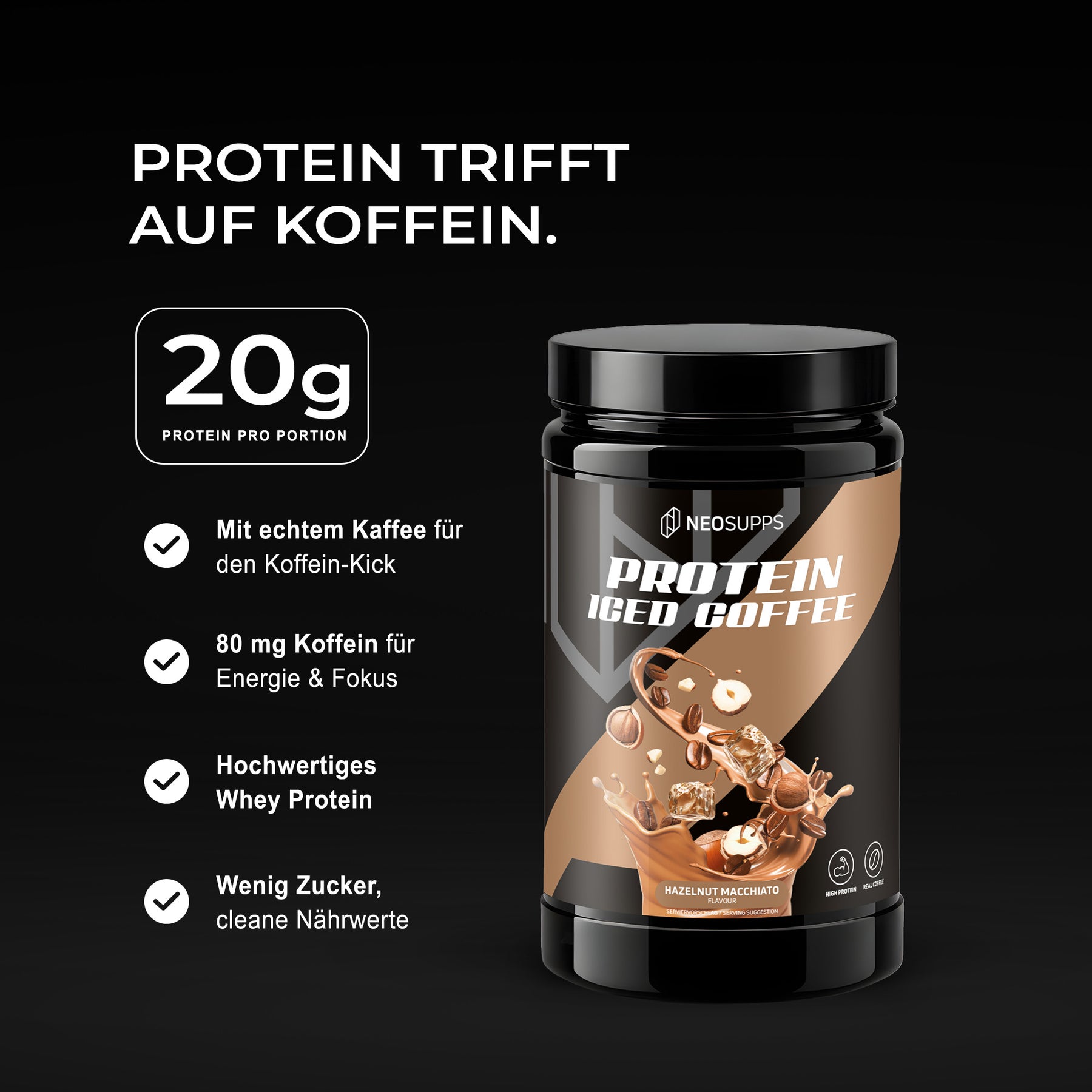 Protein Iced Coffee - Hazelnut Macchiato, 500g