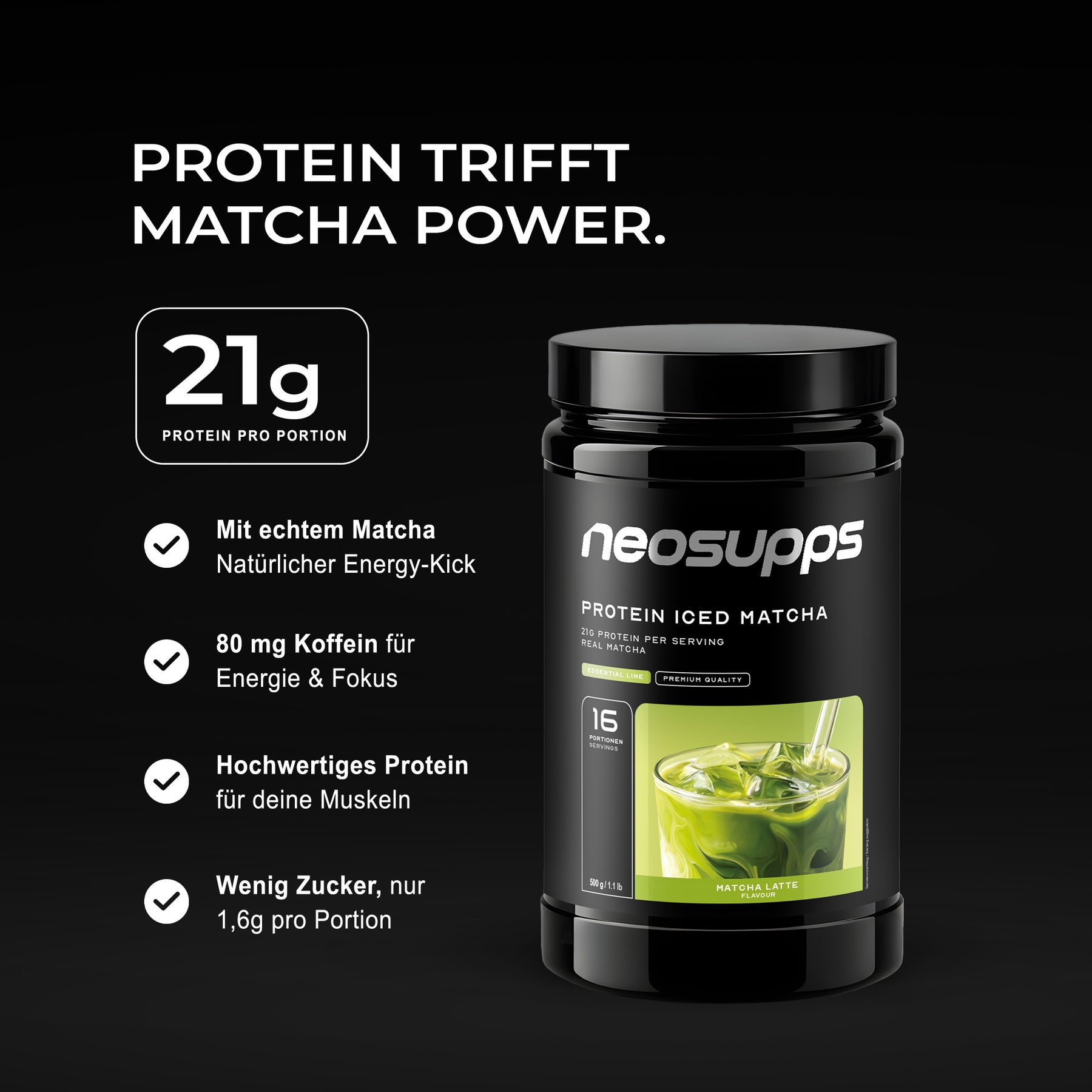 Protein Iced Matcha - Matcha Latte, 500g