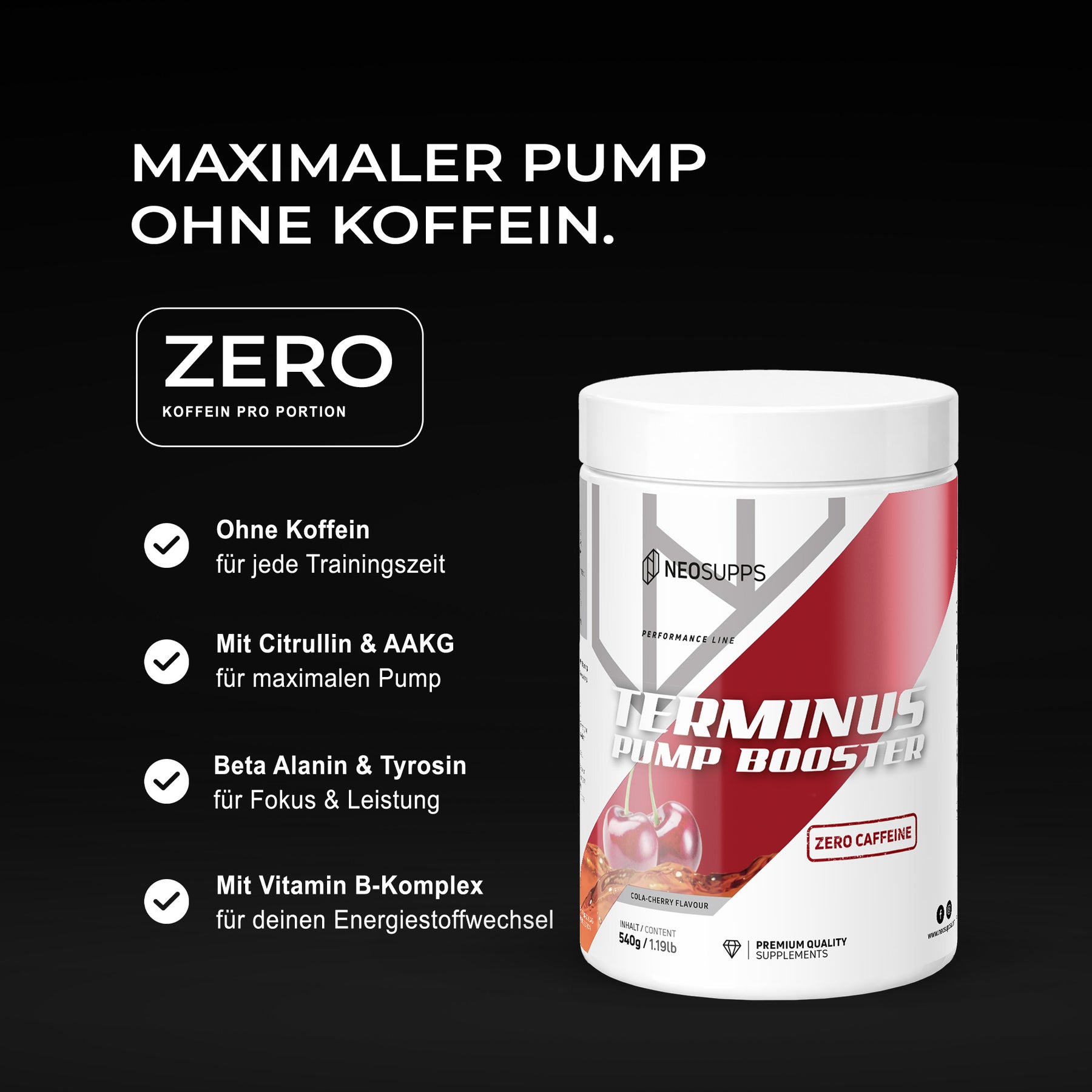 Terminus PUMP - Cola-Cherry, 540g