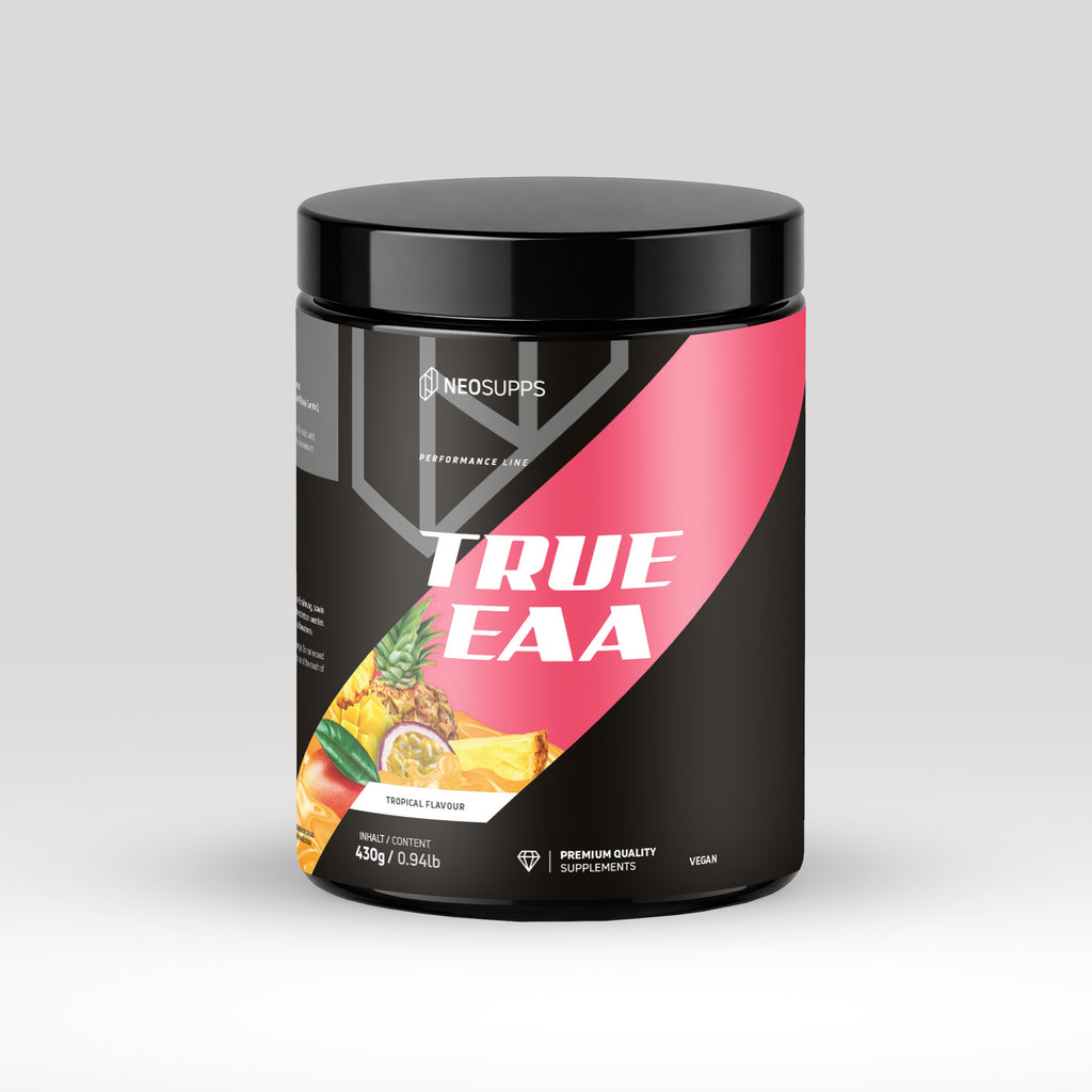 Neosupps EAA Pulver Tropical 430g, hochdosiert 10.300mg EAAs pro Portion Pulver, 430 g, Hochwertige Essenzielle Aminosäuren für vor & während des Trainings