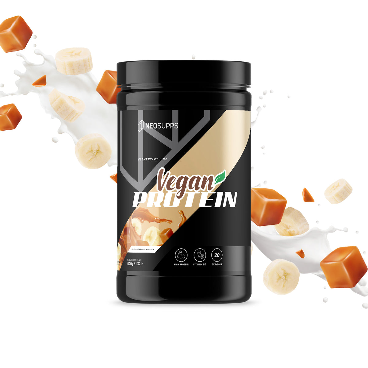 Vegan Protein - Banana Caramel, 600g