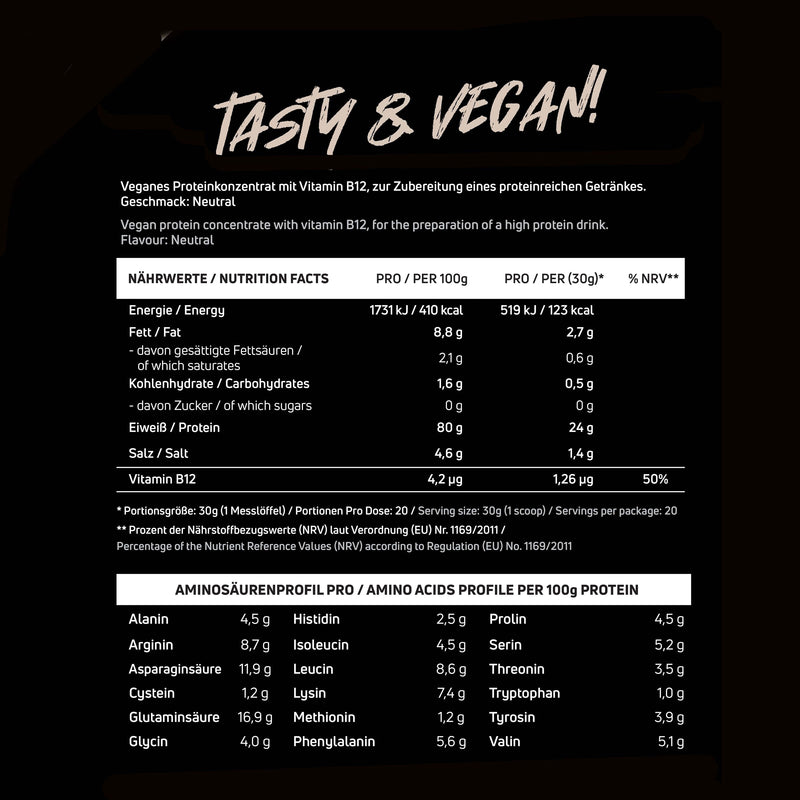 Vegan Protein - Neutral, 600g – Neosupps: Premium-Supplemente für  Top-Performance