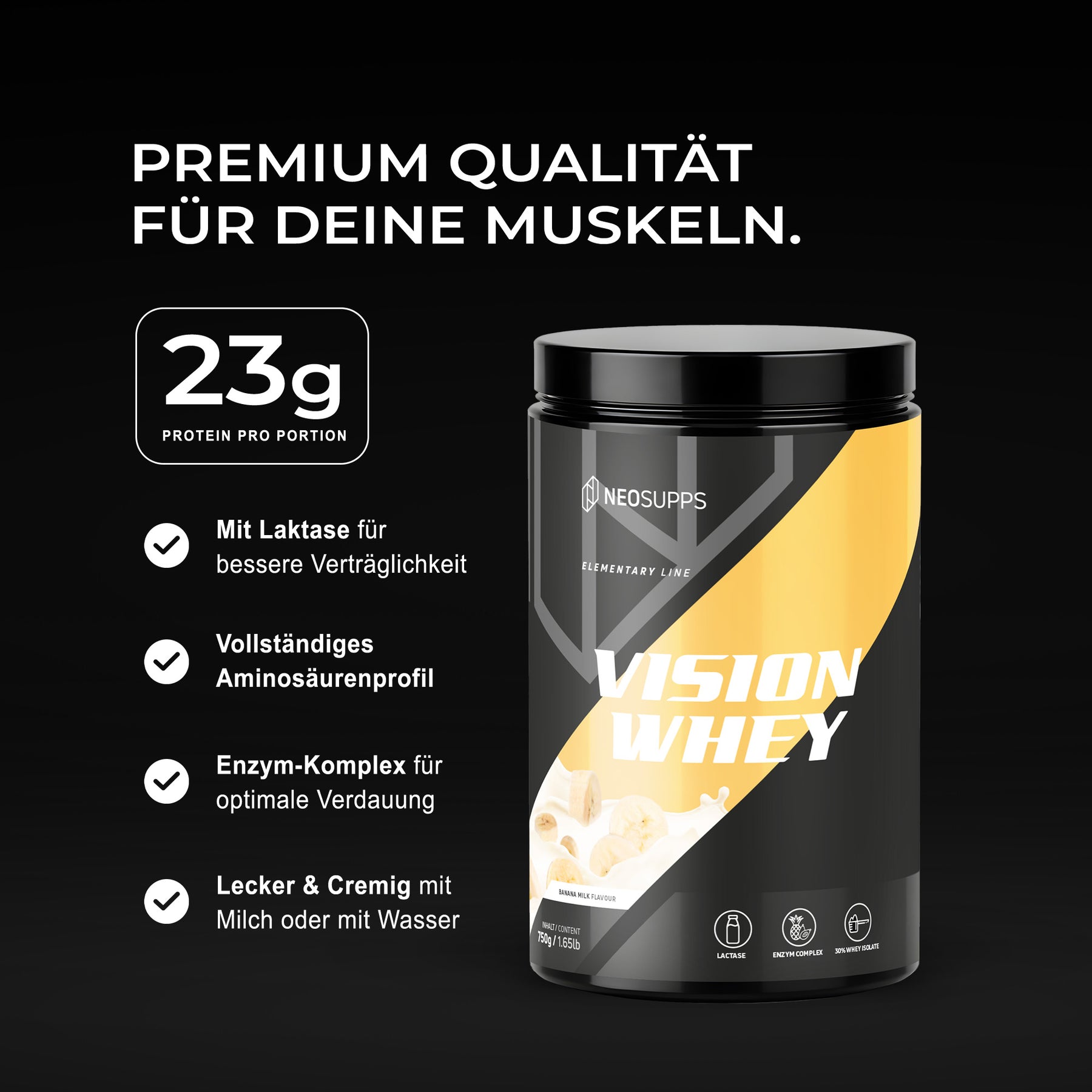 Vision Whey - Banana Milk, 750g