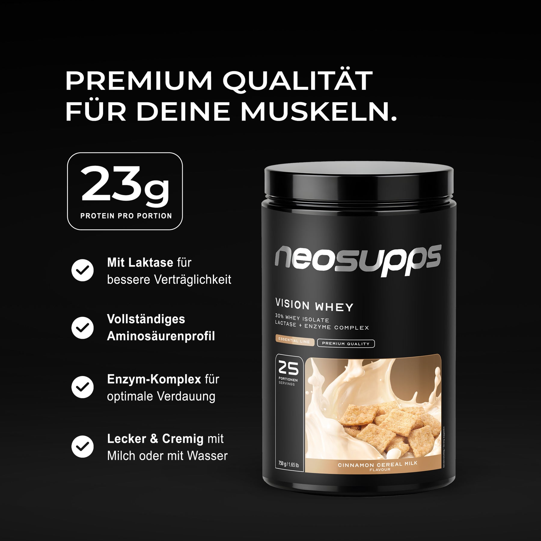 Vision Whey - Cinnamon Cereal Milk, 750g