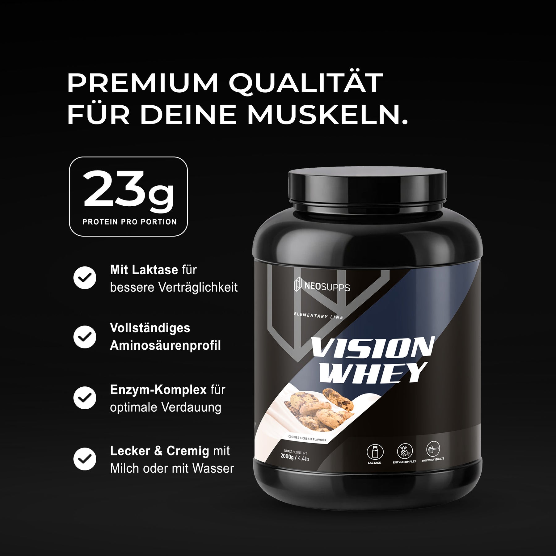 Vision Whey - Cookie Dough, 2000g