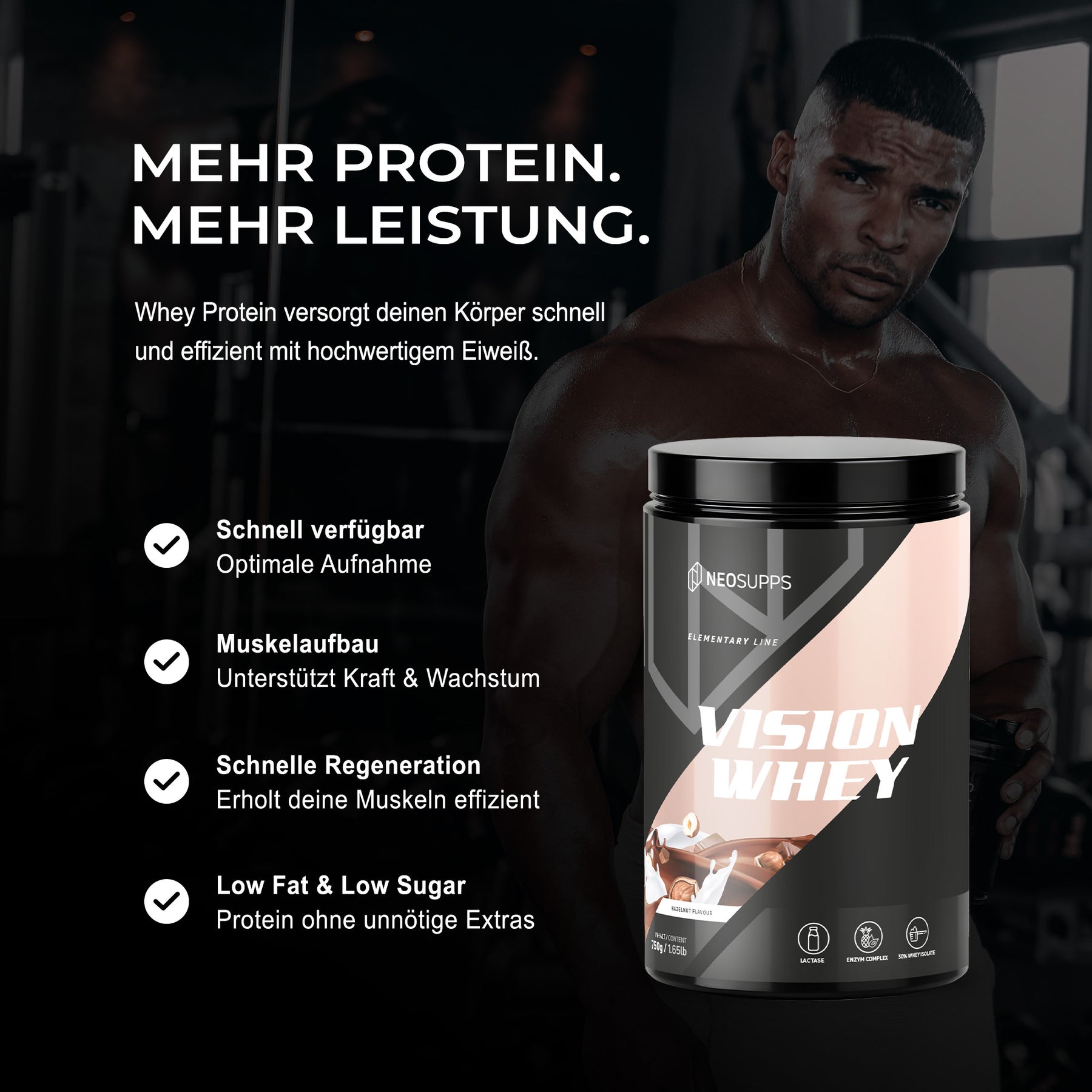 Vision Whey - Hazelnut, 750g
