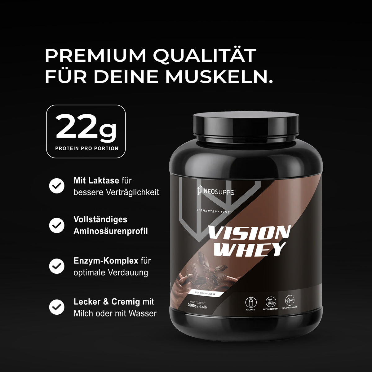 Vision Whey - Rich Choco, 2000g