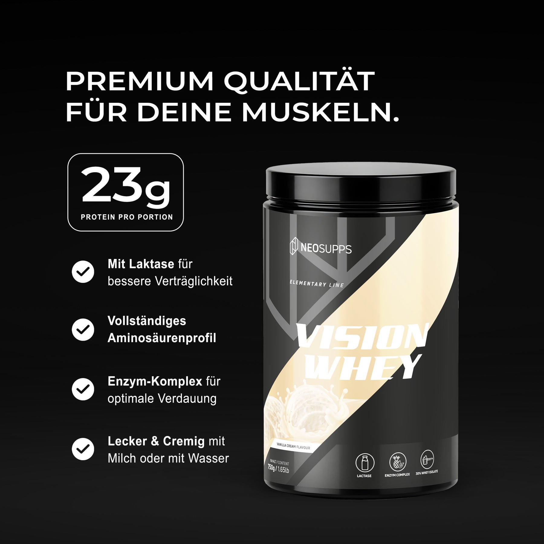 Vision Whey - Vanilla Cream, 750g