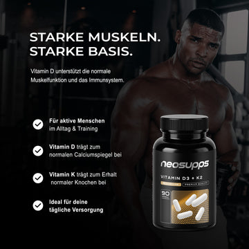 Vitamin D3 + K2 - 90 Kapseln