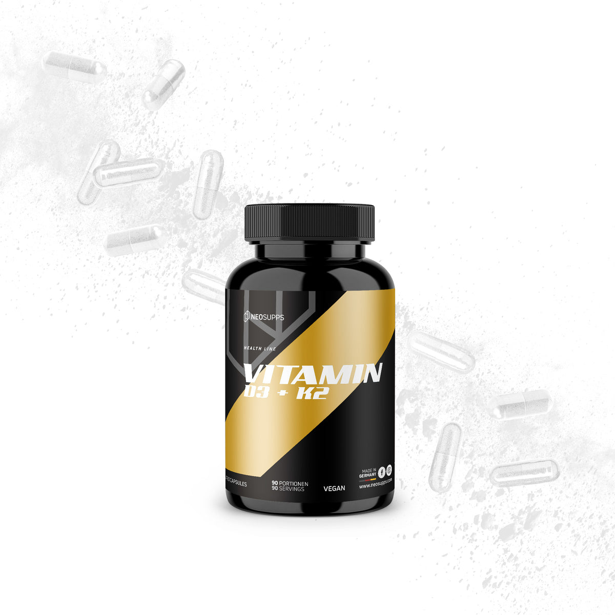 Vitamin D3 + K2 - 90 Kapseln